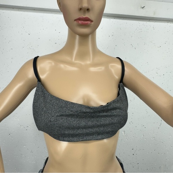 Yandy Size XL Black & Gray Glitter Bandeau Bikini Top New with Tags - Picture 4 of 13